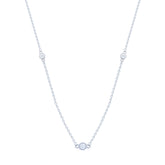 عصفور كريستال سلسلة فضة عيار 925 مرصعة بفصوص زركون دائرية